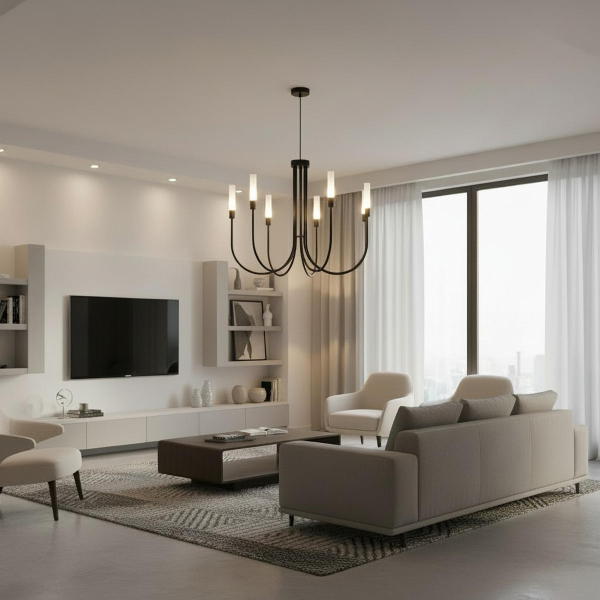 HÄNGELEUCHTE 75/125 cm  - Weiß, Trend, Glas/Metall (75/125cm) - Novel