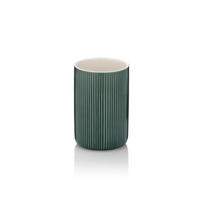 ZAHNPUTZBECHER Keramik  - Dunkelgrün/Grün, Basics, Keramik (7,5/10,5cm) - Kela
