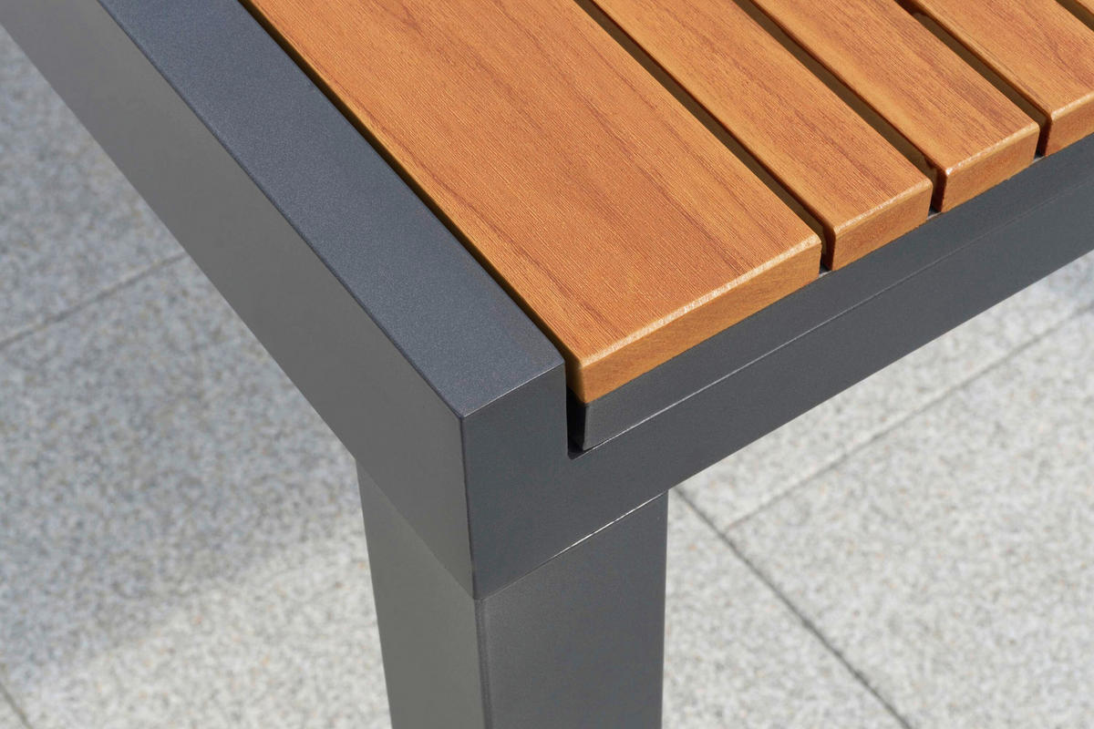 GARTENTISCHGRUPPE  - Graphitfarben/Naturfarben, KONVENTIONELL, Kunststoff/Textil - Gardenson