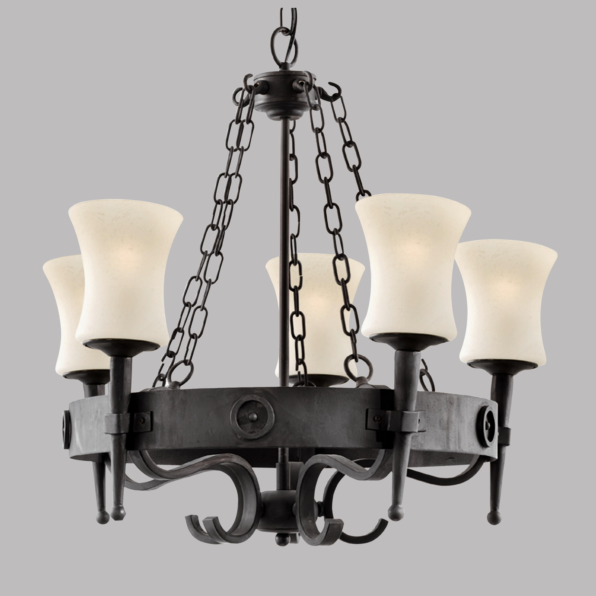 DECKENLEUCHTE Cartwheel 63/58 cm   - ROMANTIK / LANDHAUS, Glas/Metall (63/58cm) - Searchlight