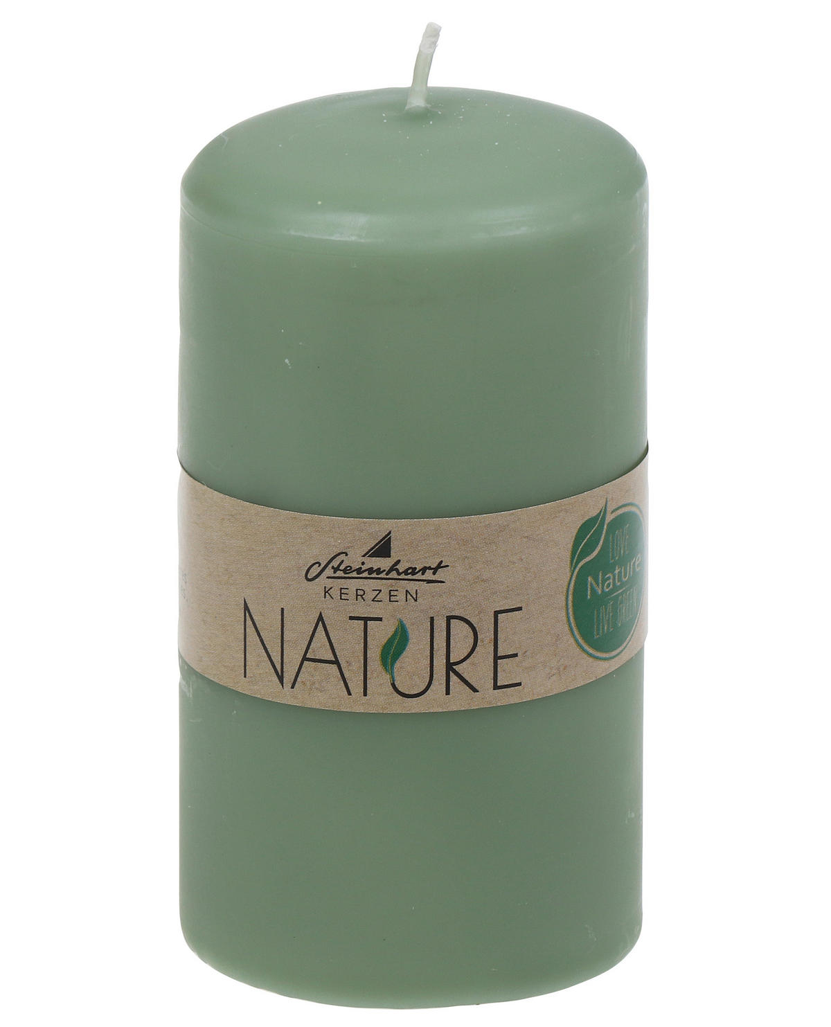 STUMPENKERZE  - Salbeigrün, Basics, Naturmaterialien (5,7/11,0cm) - Steinhart