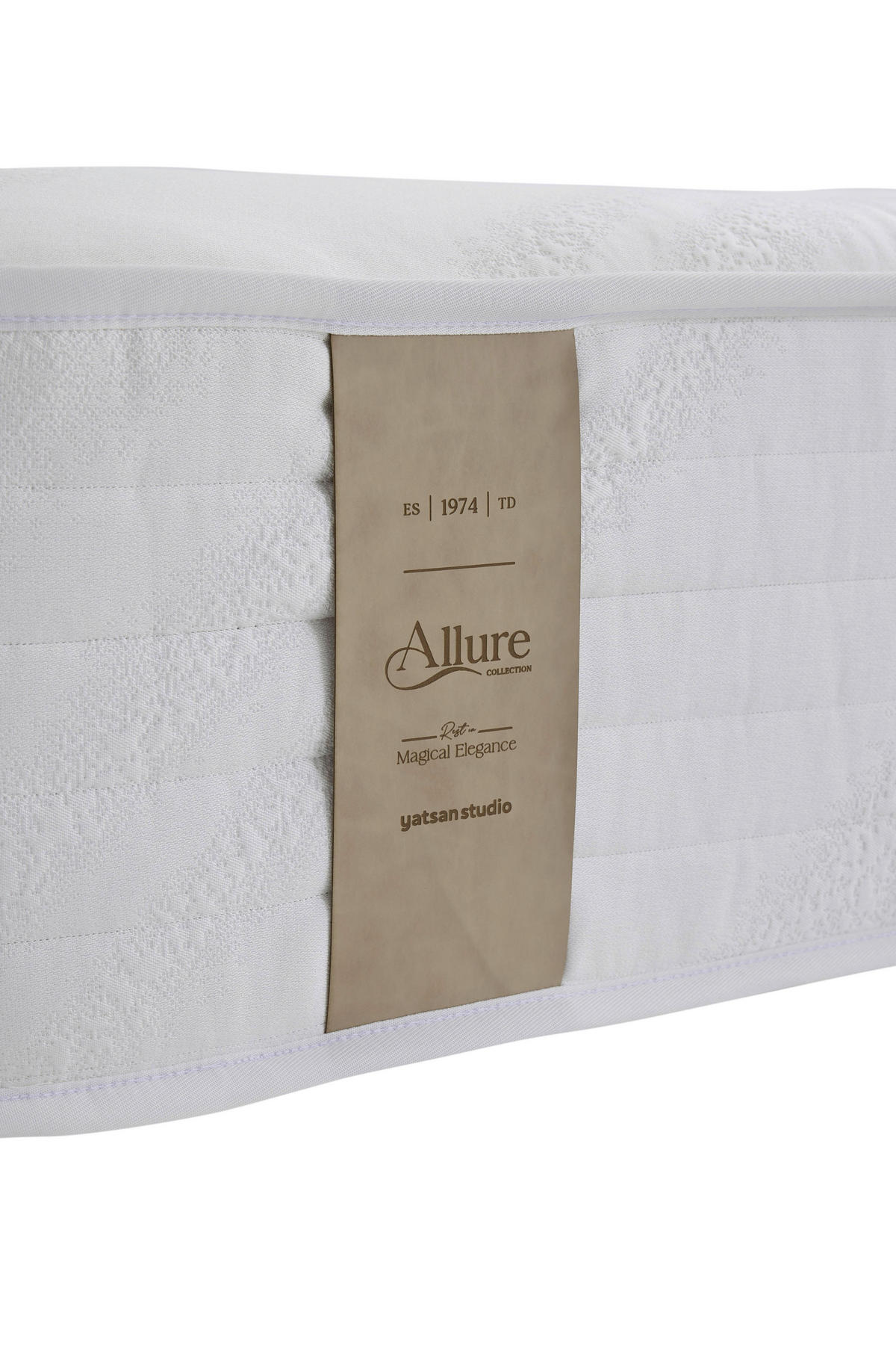 BOXSPRINGMATRATZE ALLURE REGINA H3/H4, 90/200 cm, Höhe ca.: 33 cm,  - Creme, Basics, Textil (90/200cm)