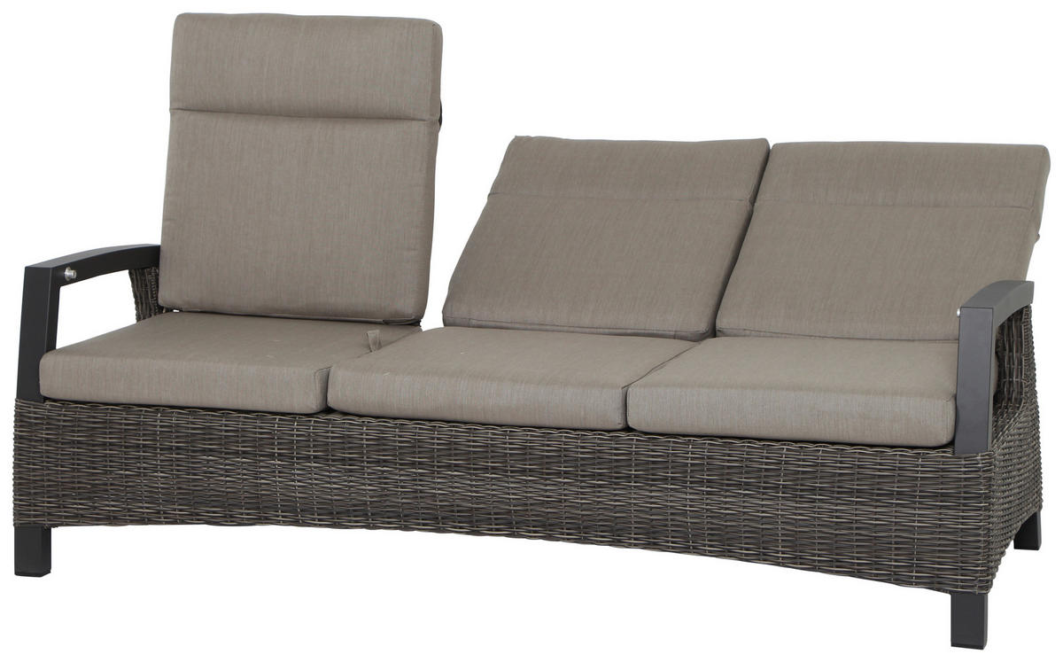 LOUNGEGARNITUR 4-teilig   72/103/160 cm Aluminium  - Grau, Basics, Keramik/Kunststoff (72/103/160cm) - Siena Garden