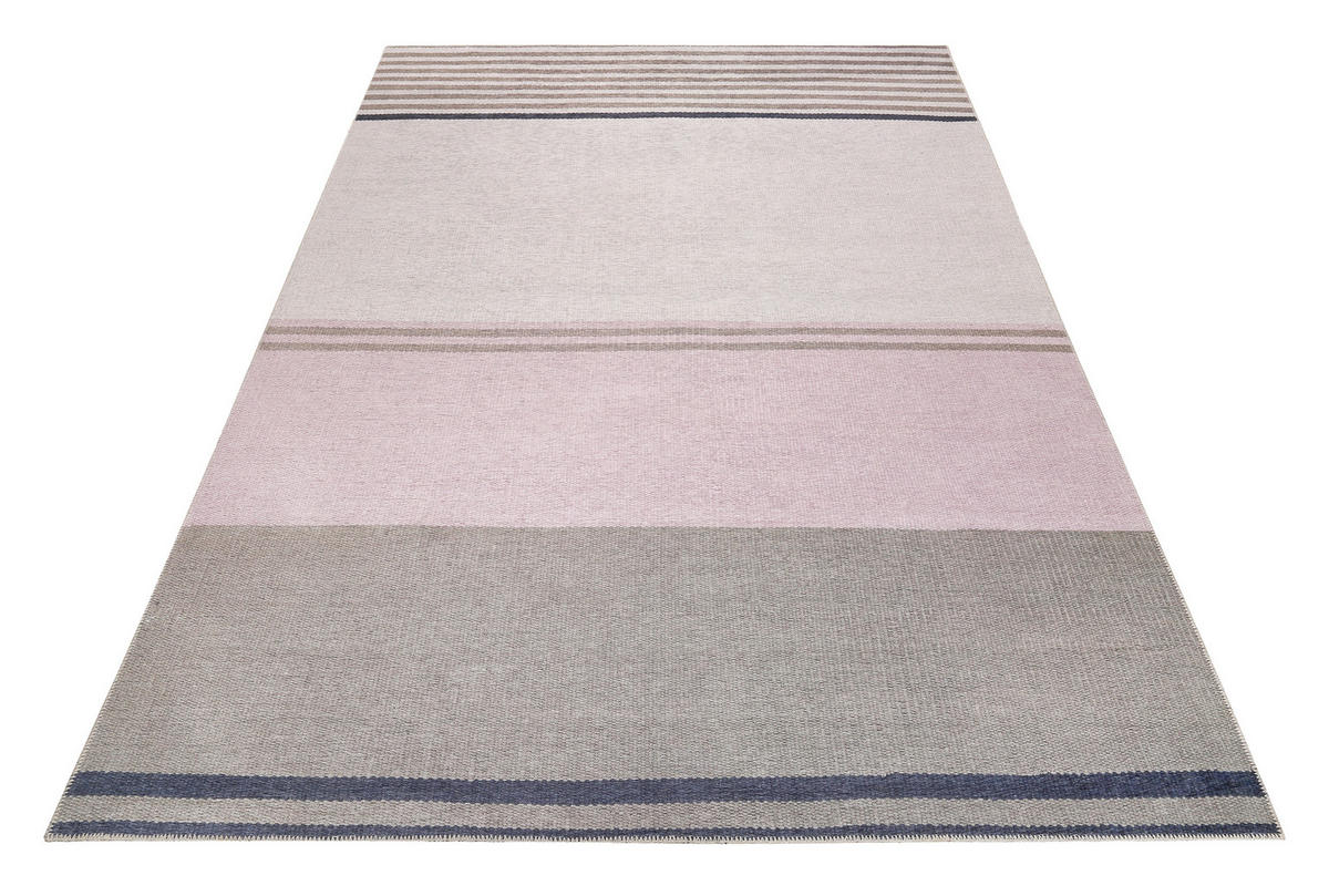 FLACHWEBETEPPICH 130/190 cm Camps Bay Braun, Rosa, Beige  - Beige/Braun, KONVENTIONELL, Textil (130/190cm) - Esprit