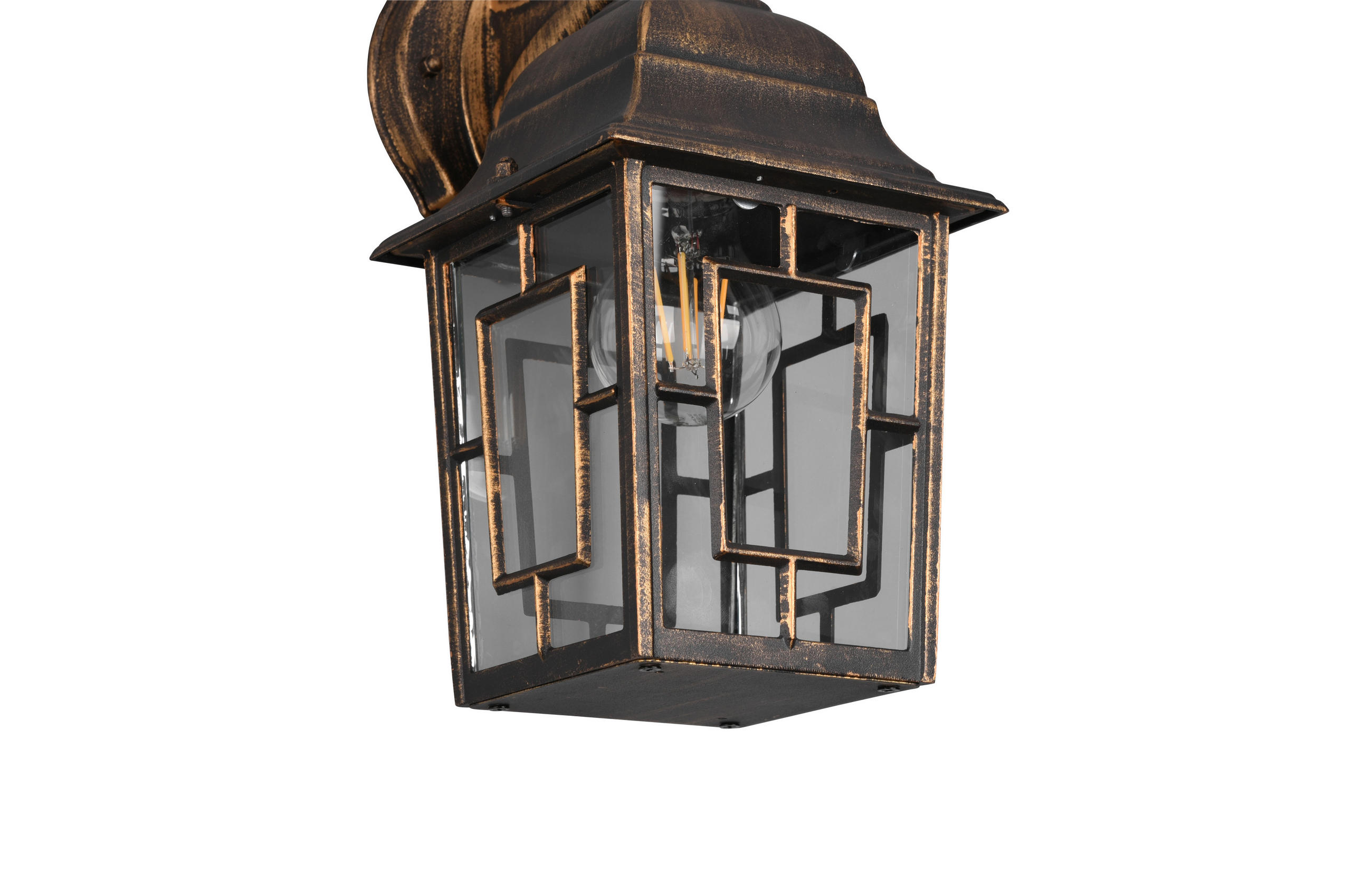 AUßENWANDLEUCHTE 15/19,5/30 cm   - Klar/Rostfarben, KONVENTIONELL, Glas/Metall (15/19,5/30cm) - Trio Leuchten