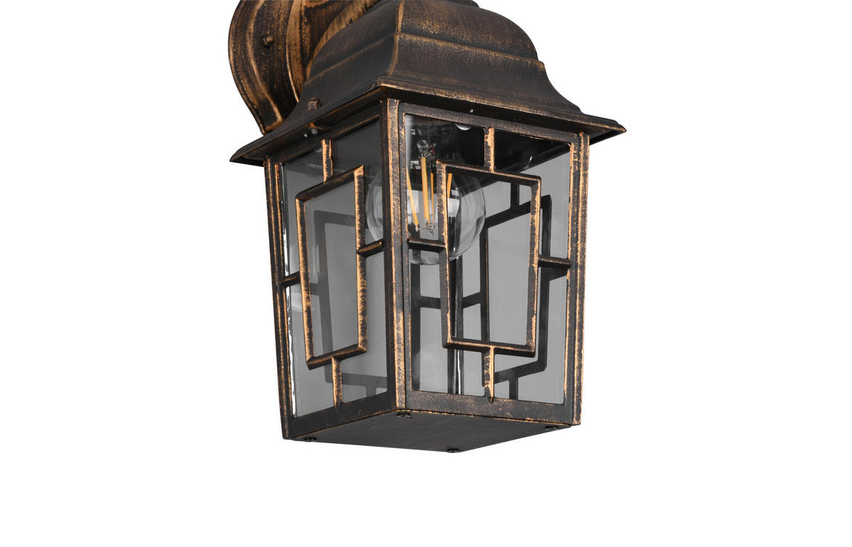 AUSSENWANDLEUCHTE - Klar/Rostfarben, Konventionell, Glas/Metall (15/19,5/30cm) - Trio Leuchten