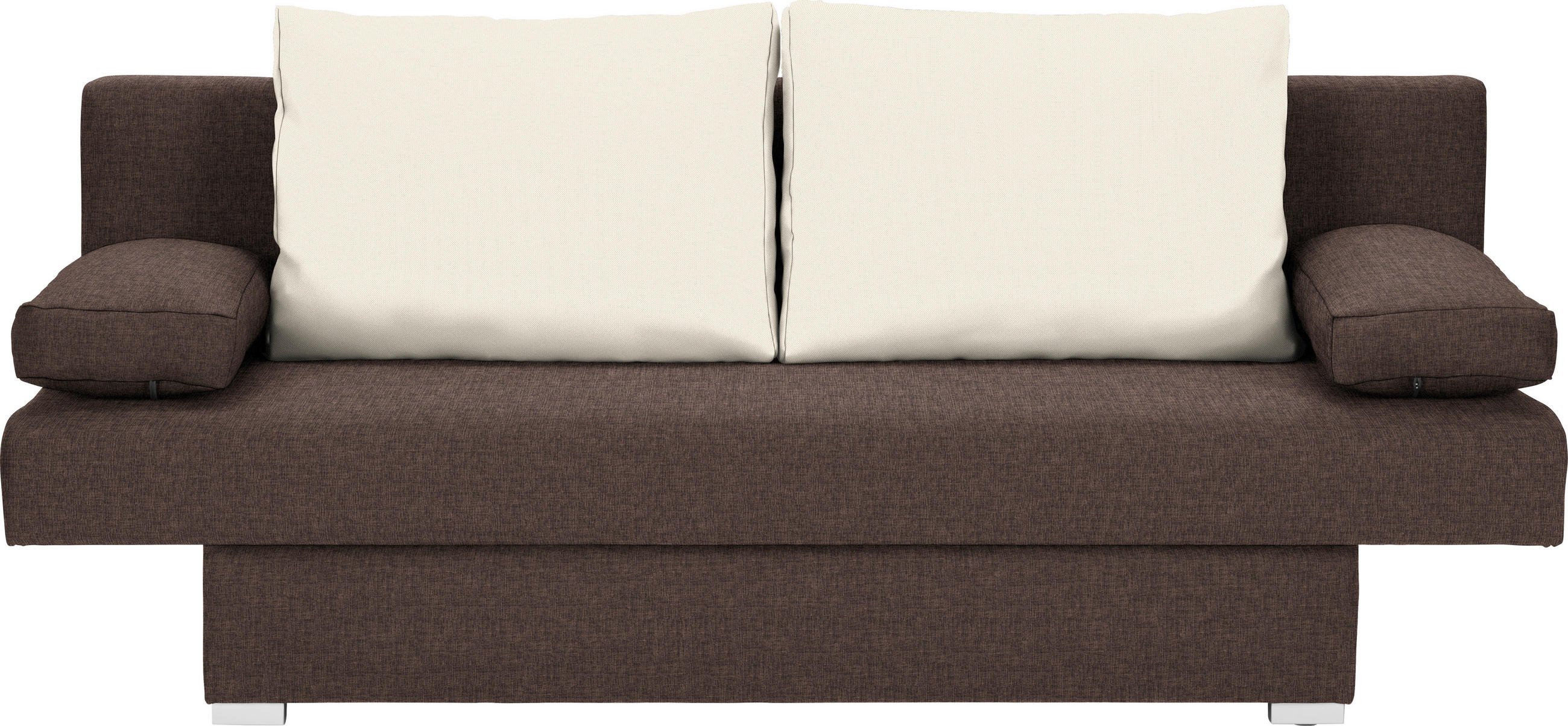 ROZKLÁDACÍ POHOVKA, textil, hnědá, přírodní barvy - přírodní barvy/barvy hliníku, Basics, textil/plast (190/74-86/80cm) - Carryhome