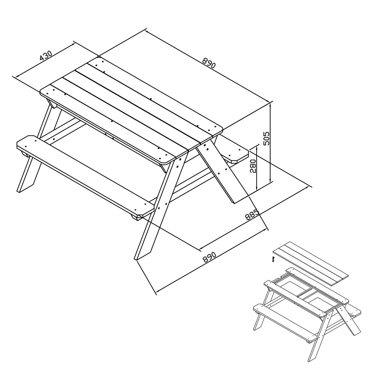 SAND- UND WASSERTISCH  - Braun, KONVENTIONELL, Holz/Kunststoff (89/50,5/89cm) - Ambia Garden