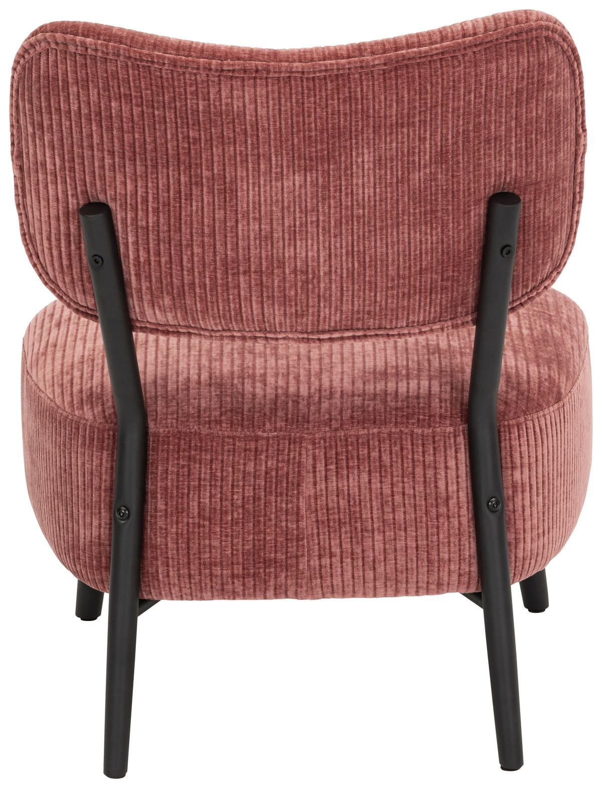 SESSEL in Cord Koralle  - Koralle/Schwarz, Design, Textil/Metall (62/76/65,5cm) - P & B