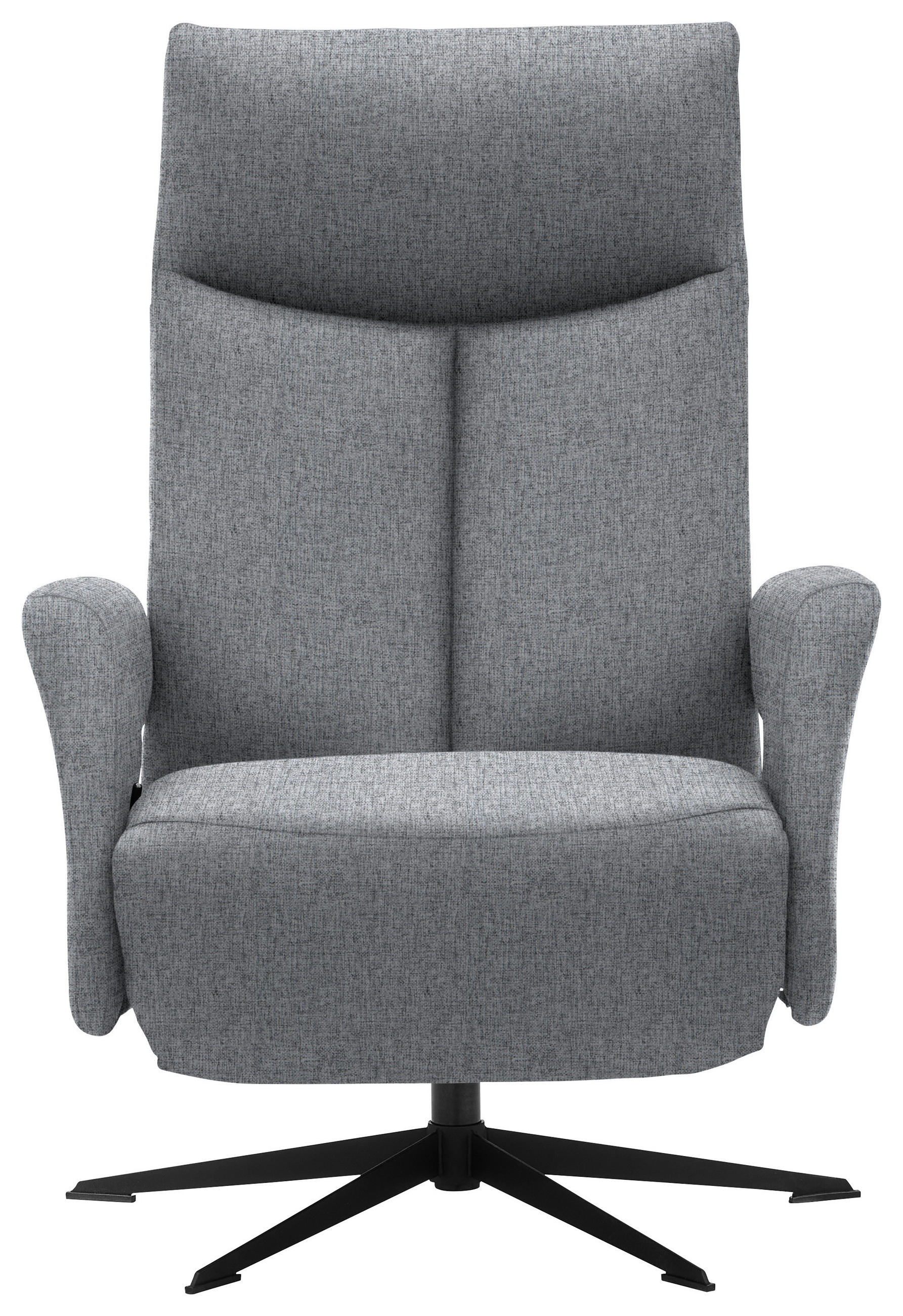 RELAXSESSEL Webstoff Relaxfunktion    - Hellgrau/Schwarz, Design, Textil/Metall (74/105/82cm) - Welnova