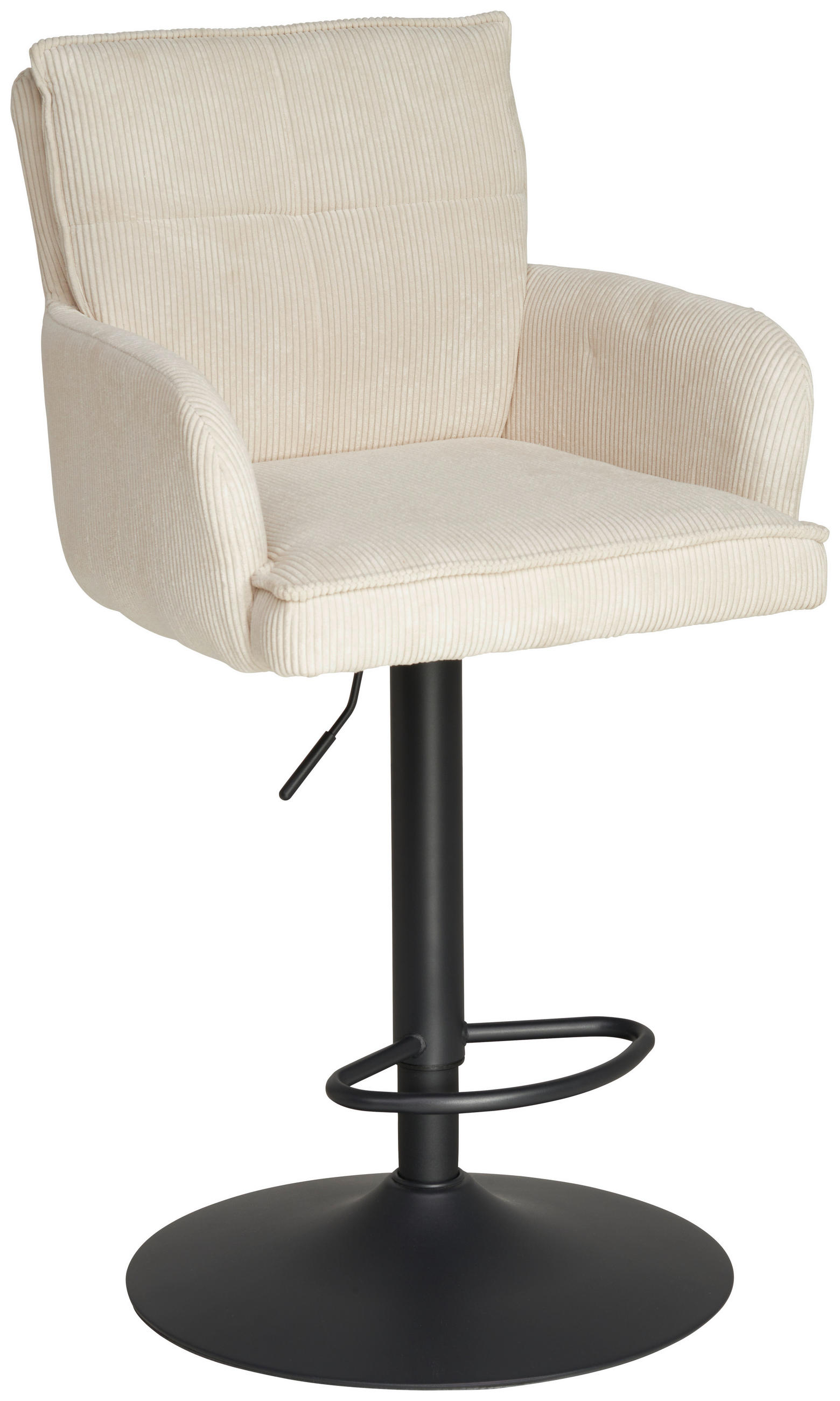 BARHOCKER in Metall, Textil Schwarz, Beige  - Beige/Schwarz, KONVENTIONELL, Textil/Metall (57/100-121/57cm) - MID.YOU