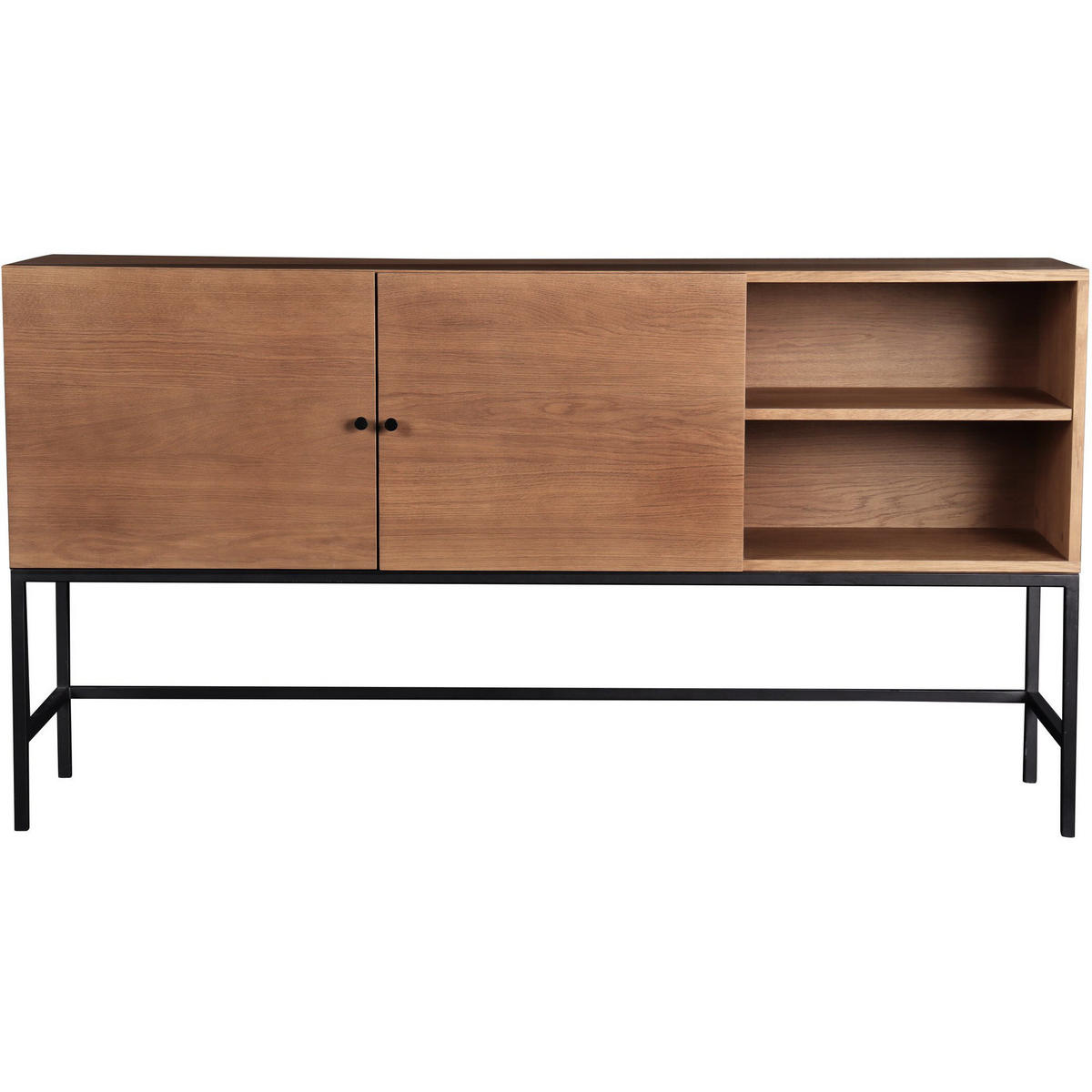 SIDEBOARD 160/85/40 cm  - svart/mörkbrun, Klassisk, metall/trä (160/85/40cm) - Niels Andersson