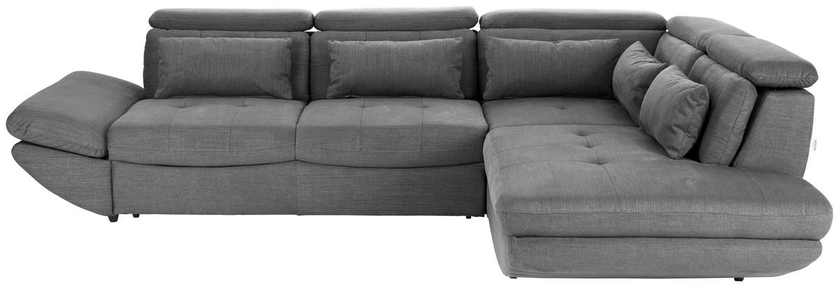 WOHNLANDSCHAFT in Mikrofaser Dunkelgrau  - Dunkelgrau/Schwarz, Modern, Kunststoff/Textil (311/233cm) - MID.YOU