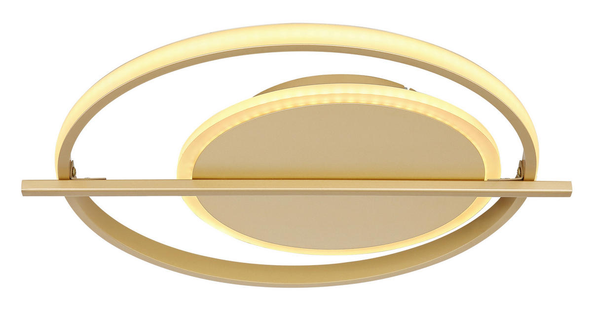 LED SVJETILJKA STROPNA REBALL  - zlatne boje/opalna, Basics, metal/plastika (40/36/5cm)
