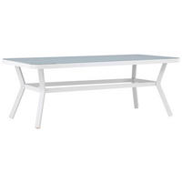 UTEBORD sten, metall rektangulär  - vit, Klassisk, metall/sten (200/100/74cm) - Gardenson