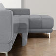 ECKSOFA in Webstoff Grau  260/187 cm  - Chromfarben/Grau, Design, Textil/Metall (260/187cm) - Xora