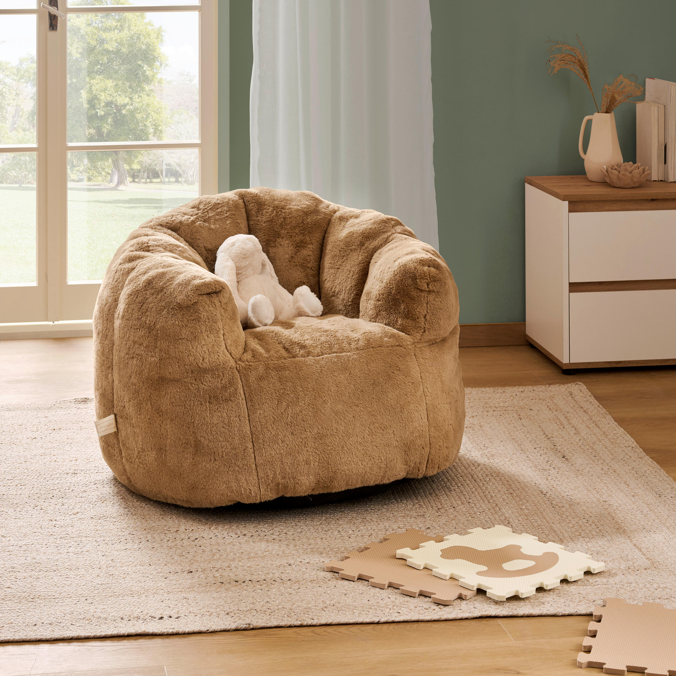 SITZSACK Webpelz Uni Braun  - Braun, Trend, Textil (76/66/73,5cm) - Jimmylee