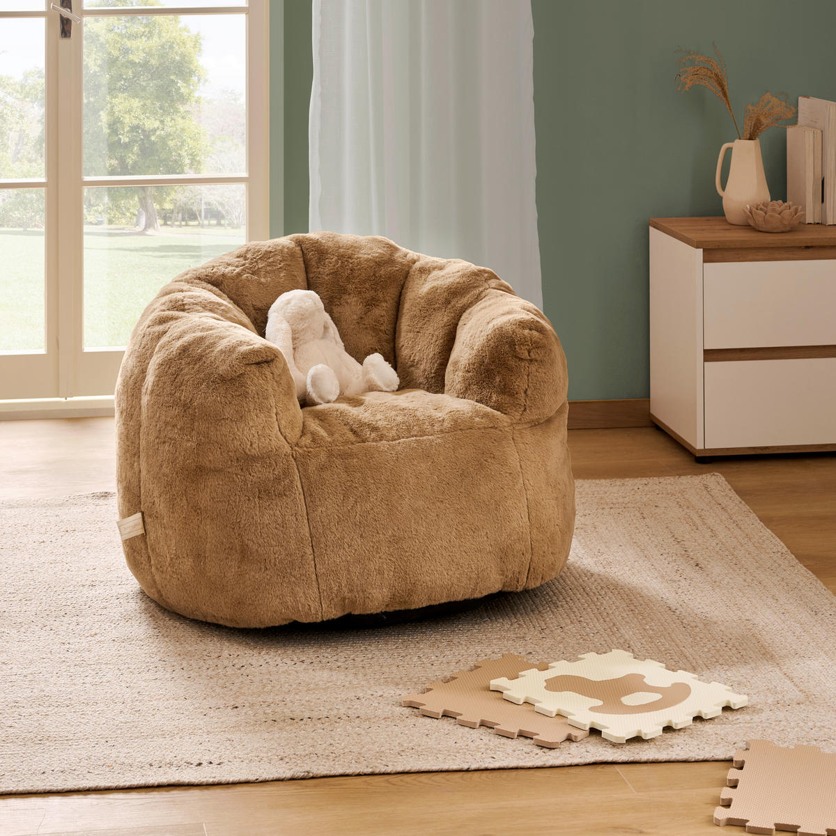 SITZSACK Soft and Cozy Webpelz Uni Braun  - Braun, Trend, Textil (76/66/73,5cm) - Jimmylee