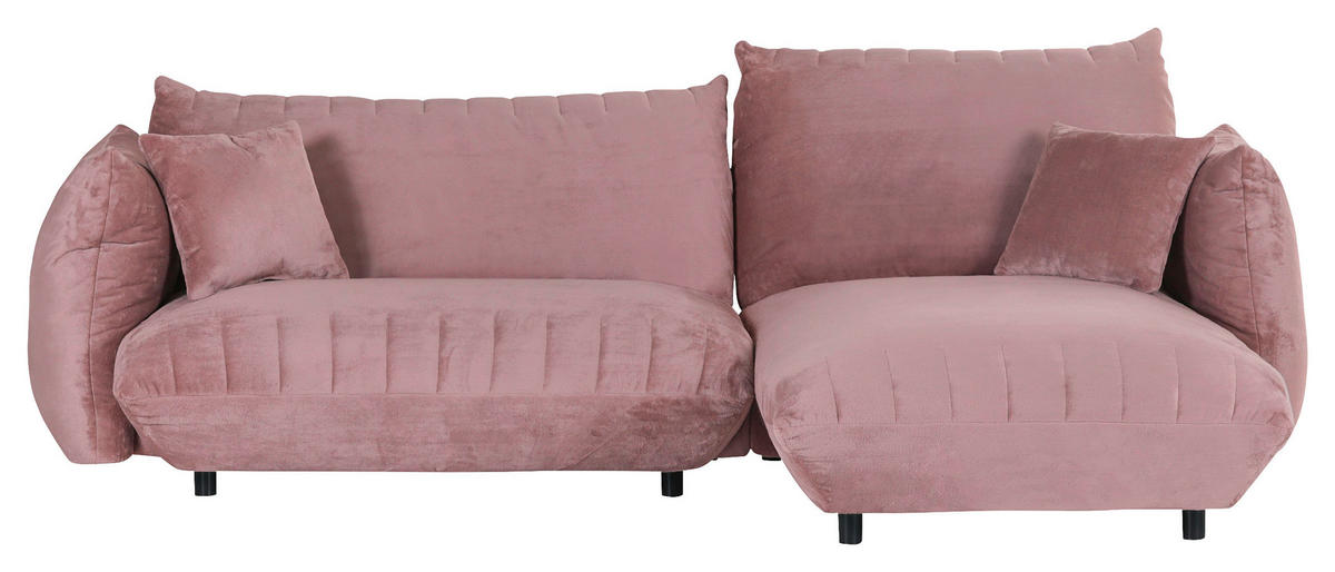 HÖRNSOFFA i plysch rosa  - svart/rosa, Klassisk, textil/plast (270/170cm) - MID.YOU