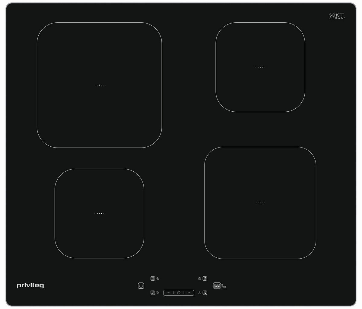 INDUKTIONSKOCHFELD PS 15Q60 AL  - Schwarz, Basics, Glas (59,8/54/51,8cm) - Privileg