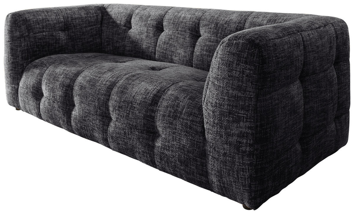 2,5-SITZER in Struktur Schwarz  - Schwarz, Design, Kunststoff/Textil (218/72/95cm) - Livetastic
