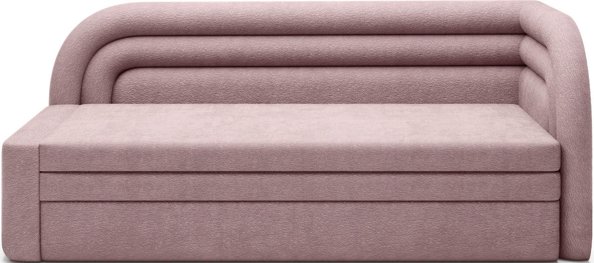 RÉCAMIERE FABILLO in Teddystoff Rosa  - Schwarz/Rosa, Design, Kunststoff/Textil (223/80/86cm) - MID.YOU