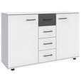KOMMODE  in 130/83/41 cm  - Schwarz/Graphitfarben, KONVENTIONELL, Holzwerkstoff/Kunststoff (130/83/41cm) - Carryhome