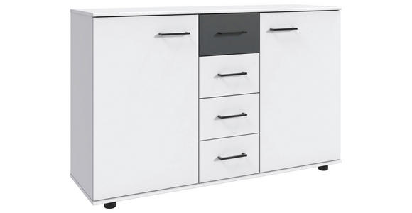 KOMMODE in 130/83/41 cm - Schwarz/Graphitfarben, KONVENTIONELL, Holzwerkstoff/Kunststoff (130/83/41cm) - Carryhome