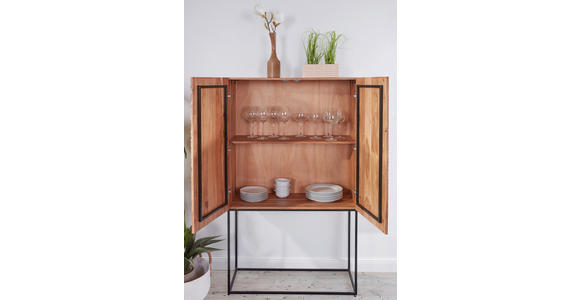 HIGHBOARD  in 90/150/38 cm  - Schwarz/Naturfarben, LIFESTYLE, Holz/Metall (90/150/38cm) - Landscape