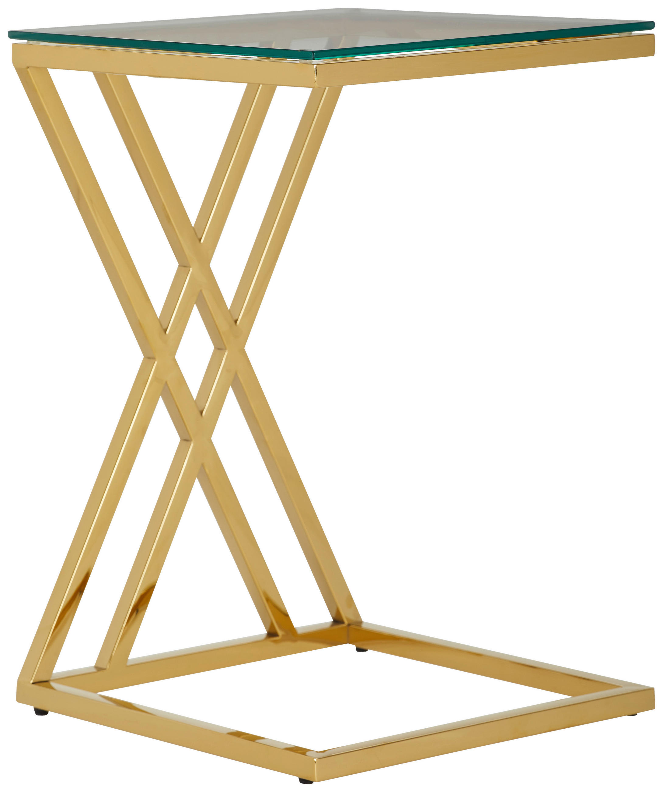 BEISTELLTISCH 40/40/60 cm Klar, Goldfarben quadratisch  - Klar/Goldfarben, Trend, Glas/Metall (40/40/60cm) - Xora