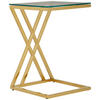 BEISTELLTISCH 40/40/60 cm Klar, Goldfarben quadratisch  - Klar/Goldfarben, Trend, Glas/Metall (40/40/60cm) - Xora