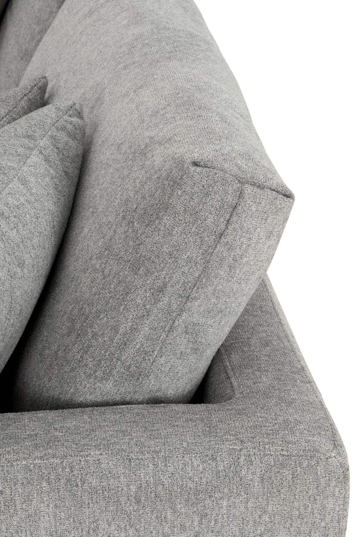 ECKSOFA Grau Webstoff  - Schwarz/Grau, Design, Textil/Metall (212/323cm) - Livetastic