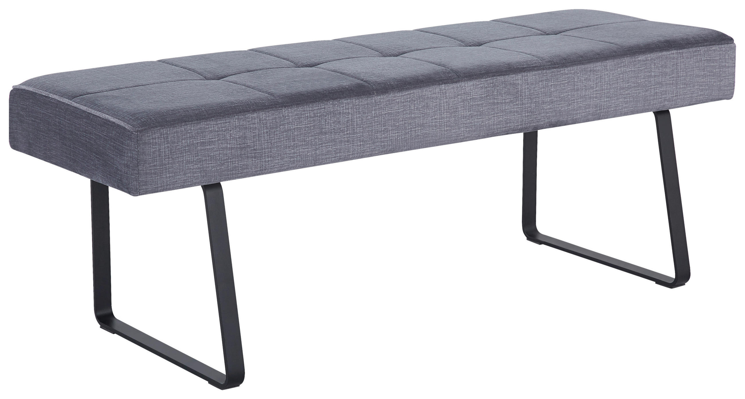 SITZBANK in Metall, Textil Grau - Schwarz/Grau, KONVENTIONELL, Textil/Metall (140/49/47cm) - MID.YOU