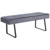 SITZBANK in Metall, Textil Grau  - Schwarz/Grau, KONVENTIONELL, Textil/Metall (140/49/47cm) - MID.YOU