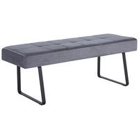 SITZBANK in Metall, Textil Grau  - Schwarz/Grau, KONVENTIONELL, Textil/Metall (140/49/47cm) - MID.YOU