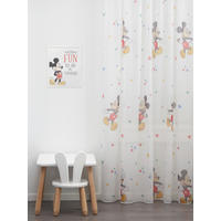 Perdea Tip Plasă  - alb/roșu, Basics, textil (285cm)