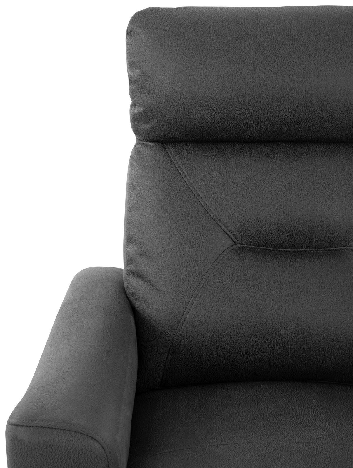 SITZGARNITUR Mikrofaser Grau  - Schwarz/Grau, Design, Textil/Metall - Livetastic