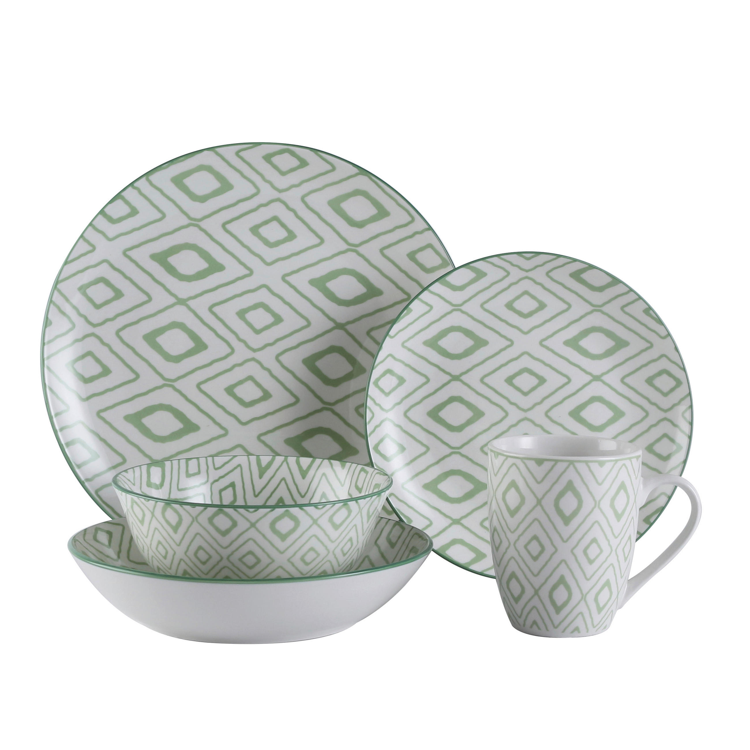 KOMBINIRANI SERVIS British Garden porcelan - modra/zelena, Trendi, keramika - Landscape