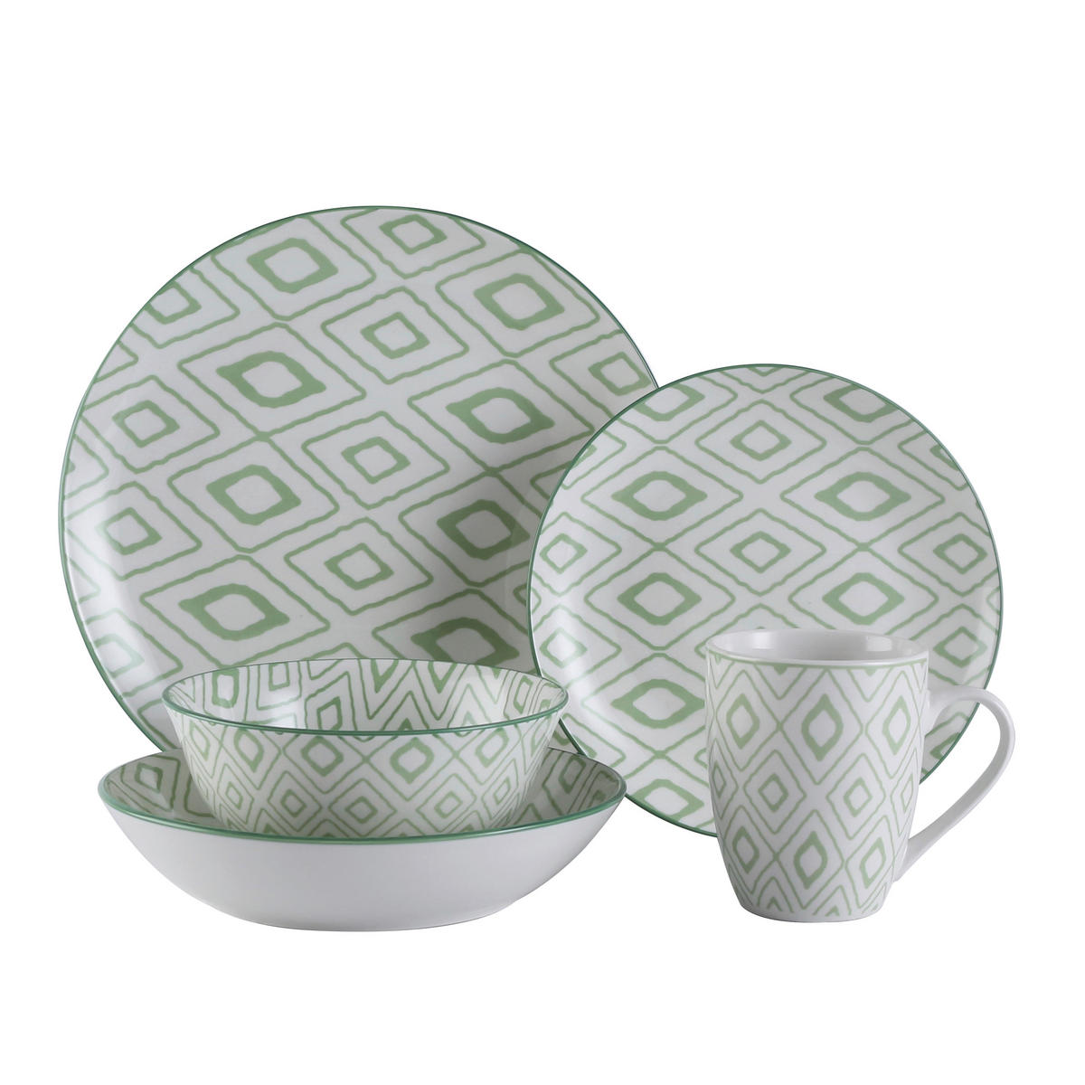 KOMBINOVANÝ SERVIS 30-dielne, porcelán keramika  - modrá/zelená, Lifestyle, keramika - Landscape
