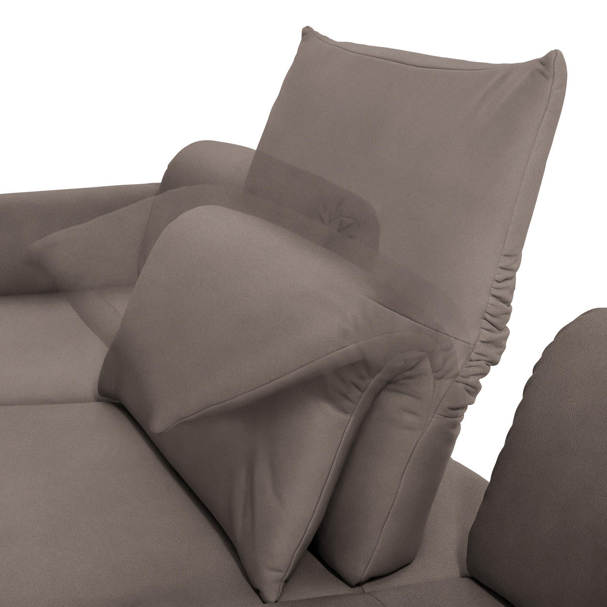 ECKSOFA in Echtleder Fango  173/308 cm  - Fango/Anthrazit, Design, Leder/Metall (173/308cm) - Joop!