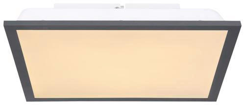 LED-DECKENLEUCHTE - Opal/Graphitfarben, Basics, Kunststoff/Metall (30/30/6cm) - Globo