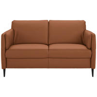 2,5-SITZER in Echtleder Cognac  - Cognac/Schwarz, Design, Leder/Metall (164/84/99cm) - Dieter Knoll