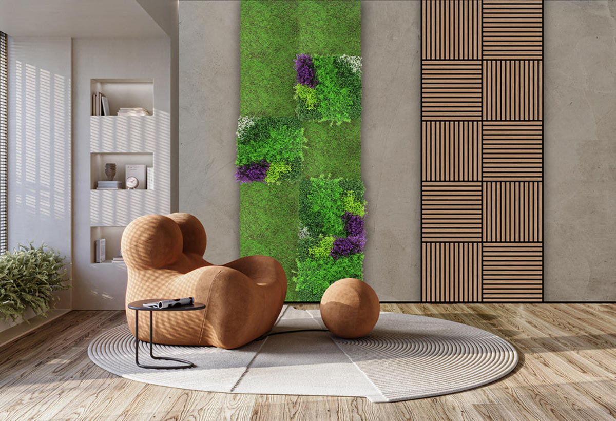 AKUSTIKPANEEL Modular Wall System Design Flora 52/52/2 cm  - Hellgrün, MODERN, Kunststoff (52/52/2cm) - Jangal
