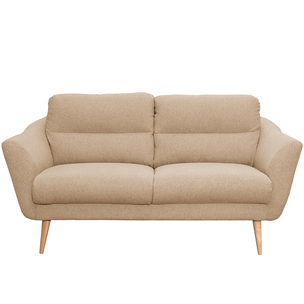 2,5-SITZER Webstoff Beige  - Beige/Buchefarben, Design, Holz/Textil (187/87/88cm) - Livetastic