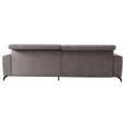 ECKSOFA Taupe Cord  - Taupe/Schwarz, KONVENTIONELL, Textil/Metall (290/178cm) - Cantus