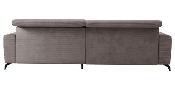 ECKSOFA Taupe Cord  - Taupe/Schwarz, KONVENTIONELL, Textil/Metall (290/178cm) - Cantus