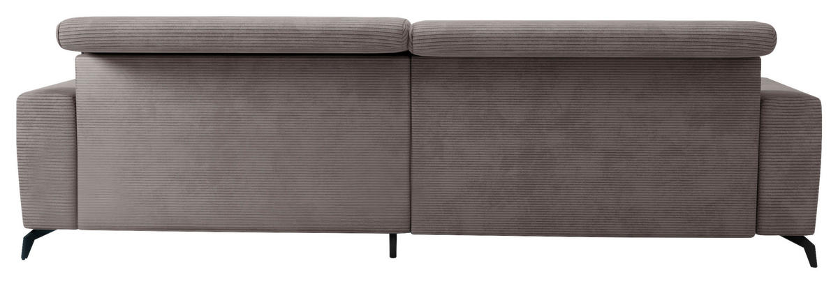 ECKSOFA in Cord Taupe  - Taupe/Schwarz, Konventionell, Textil/Metall (290/178cm) - Sit & More