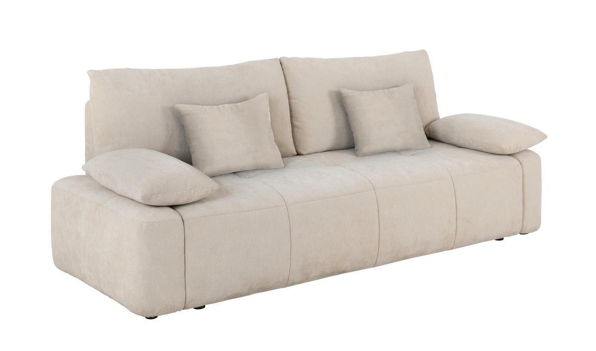 SCHLAFSOFA  in Beige  - Beige/Schwarz, Design, Kunststoff/Textil (240/93/108cm) - MID.YOU