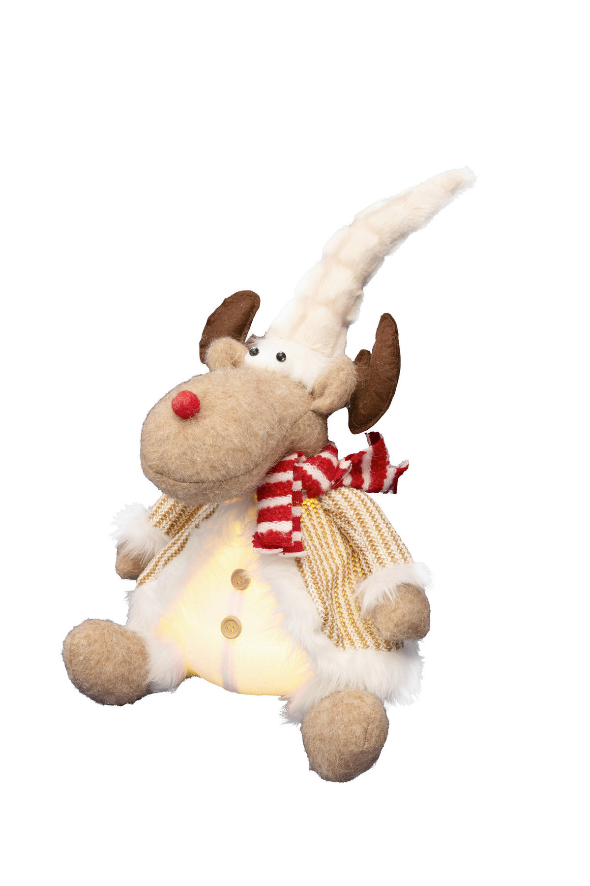 DEKOR RÉNSZARVAS - többszínű, Basics, textil (21/40/20cm)