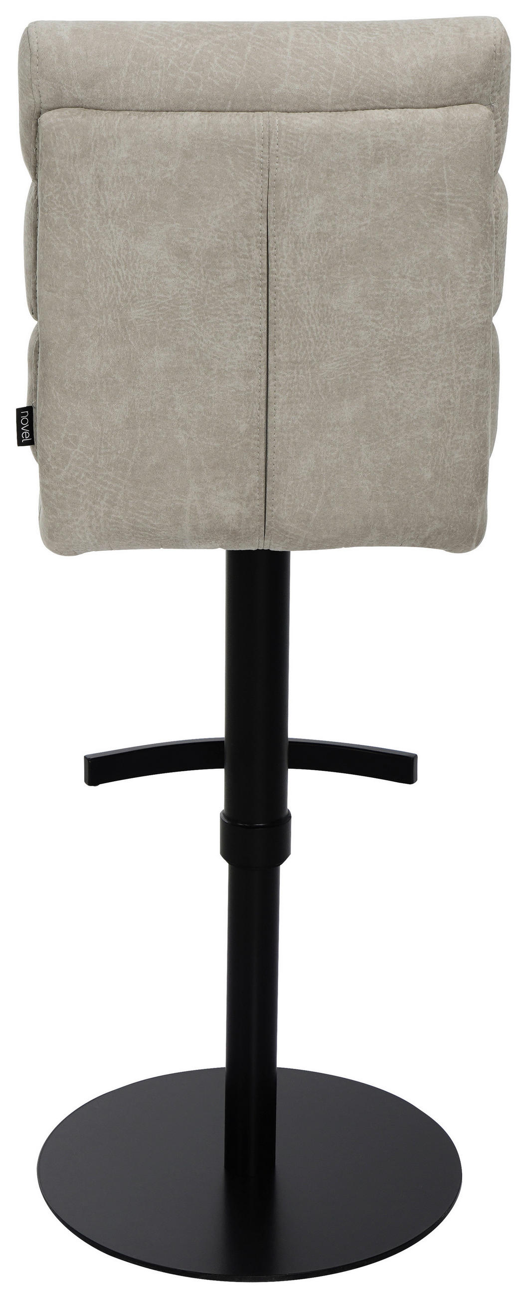 BARHOCKER Webstoff Sandfarben Eisen Stoffauswahl, Sitzfläche 360° drehbar  - Sandfarben/Schwarz, Design, Textil/Metall (42/90-117/58,5cm) - Novel